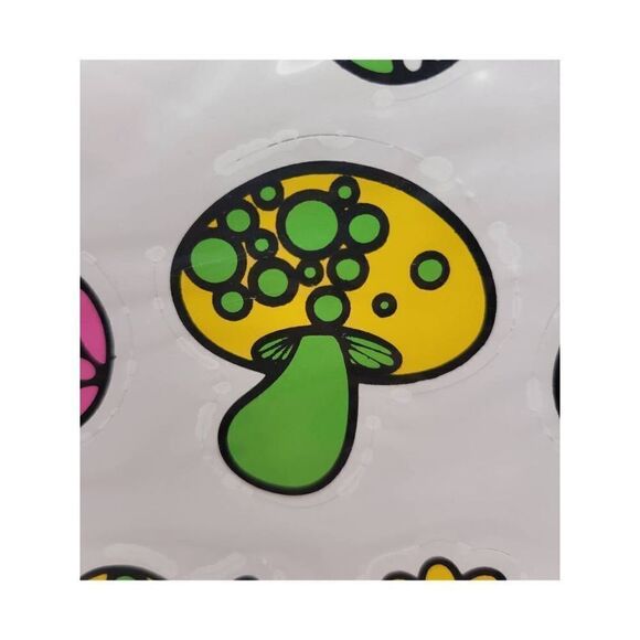 Deadstock True Vintage 1970's Psychedelic Mushroom Butterfly and Bugs Large Stic - Picture 5 of 9